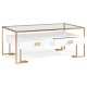 Gilded Iron Coffee Table in Biancaneve