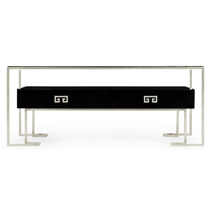 Silver Iron Coffee Table in Smoky Black