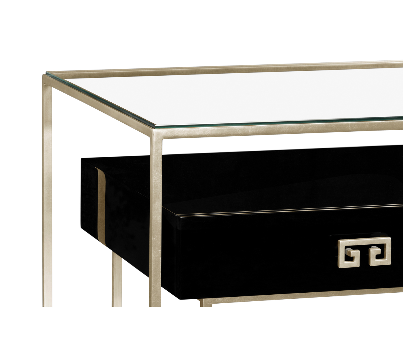 Silver Iron Coffee Table in Smoky Black