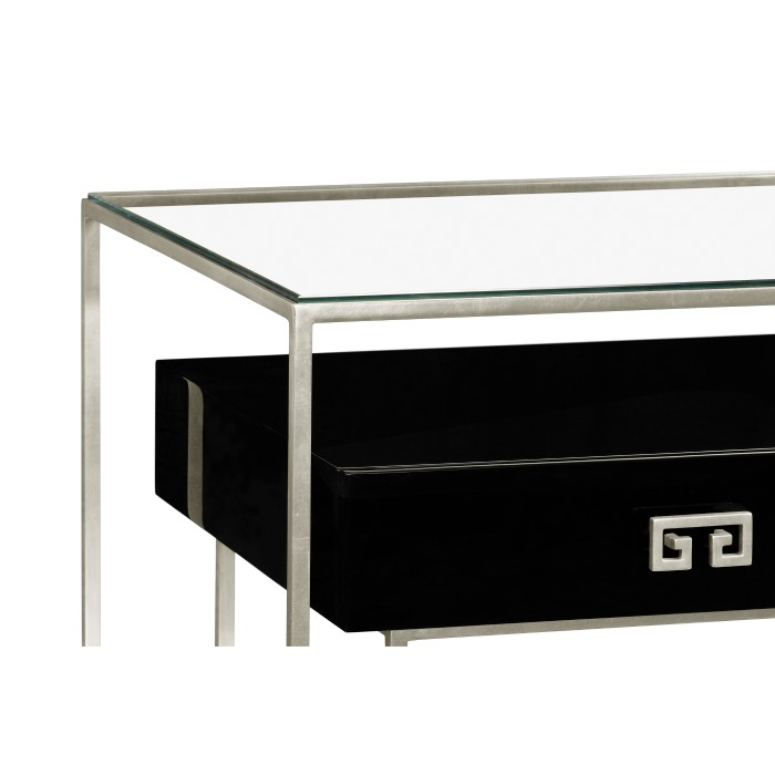 Silver Iron Coffee Table in Smoky Black