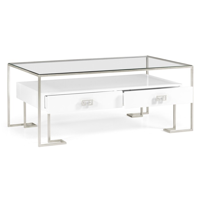 Silver Iron Coffee Table in Biancaneve