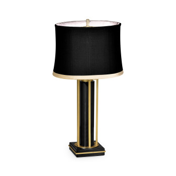 Gilded Iron Table Lamp in Smoky Black