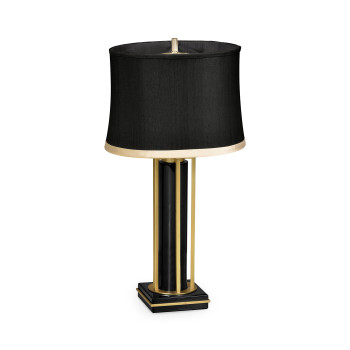 Gilded Iron Table Lamp in Smoky Black