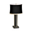 Silver Iron Table Lamp in Smoky Black