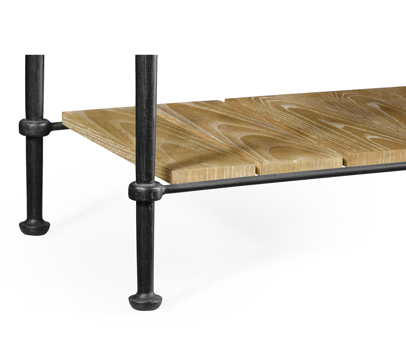 Rectangular Console Table with Iron Base and Slate Top
