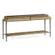 Rectangular Console Table with Iron Base and Slate Top
