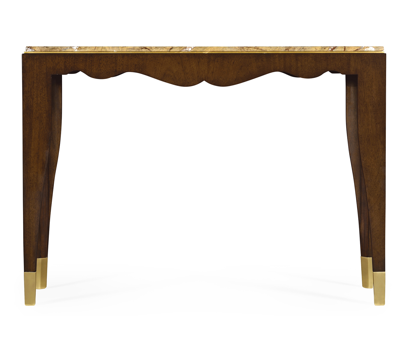 Mahogany console table with Bidasar Gold marble top