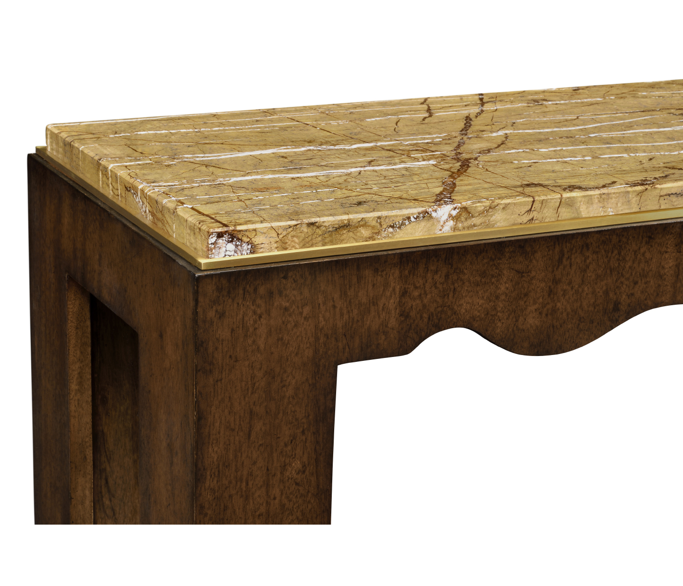 Mahogany console table with Bidasar Gold marble top