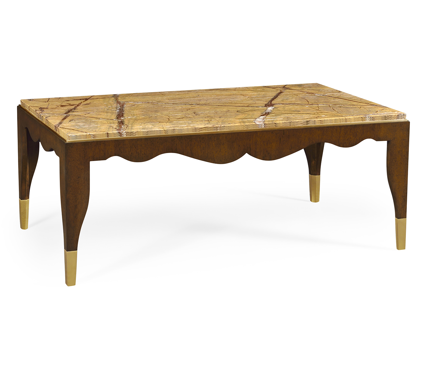 Mahogany coffee table with Bidasar Gold marble top