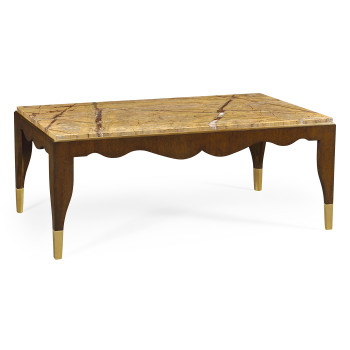 Mahogany coffee table with Bidasar Gold marble top