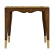 Mahogany square side table with Bidasar Gold marble top