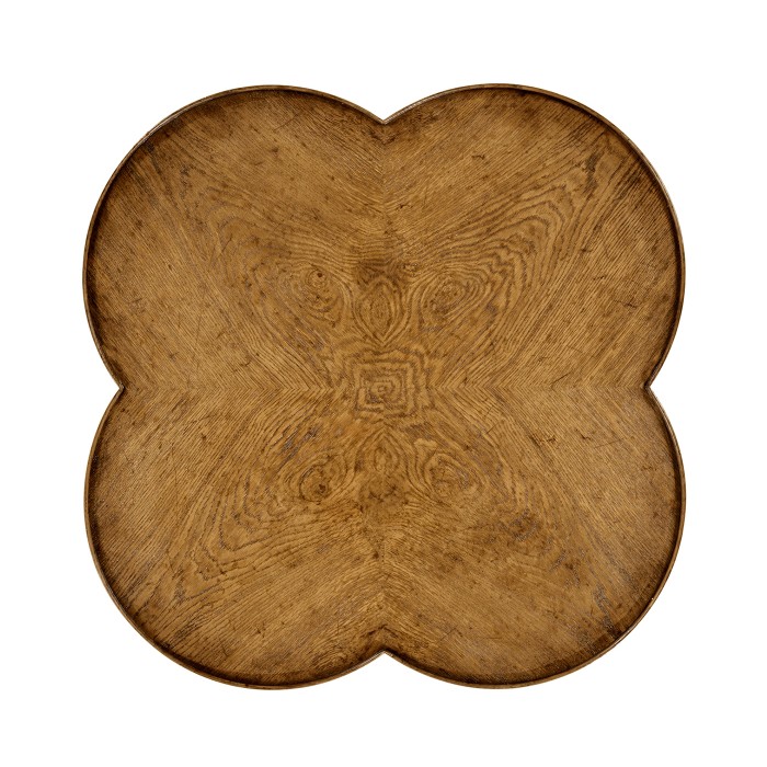 Quatrefoil Light Brown Chestnut Lamp Table
