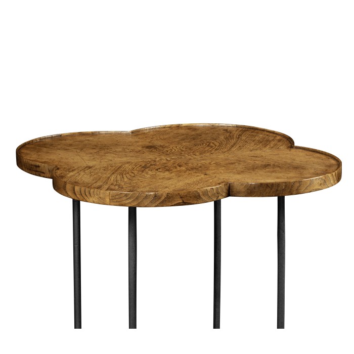 Quatrefoil Light Brown Chestnut Lamp Table