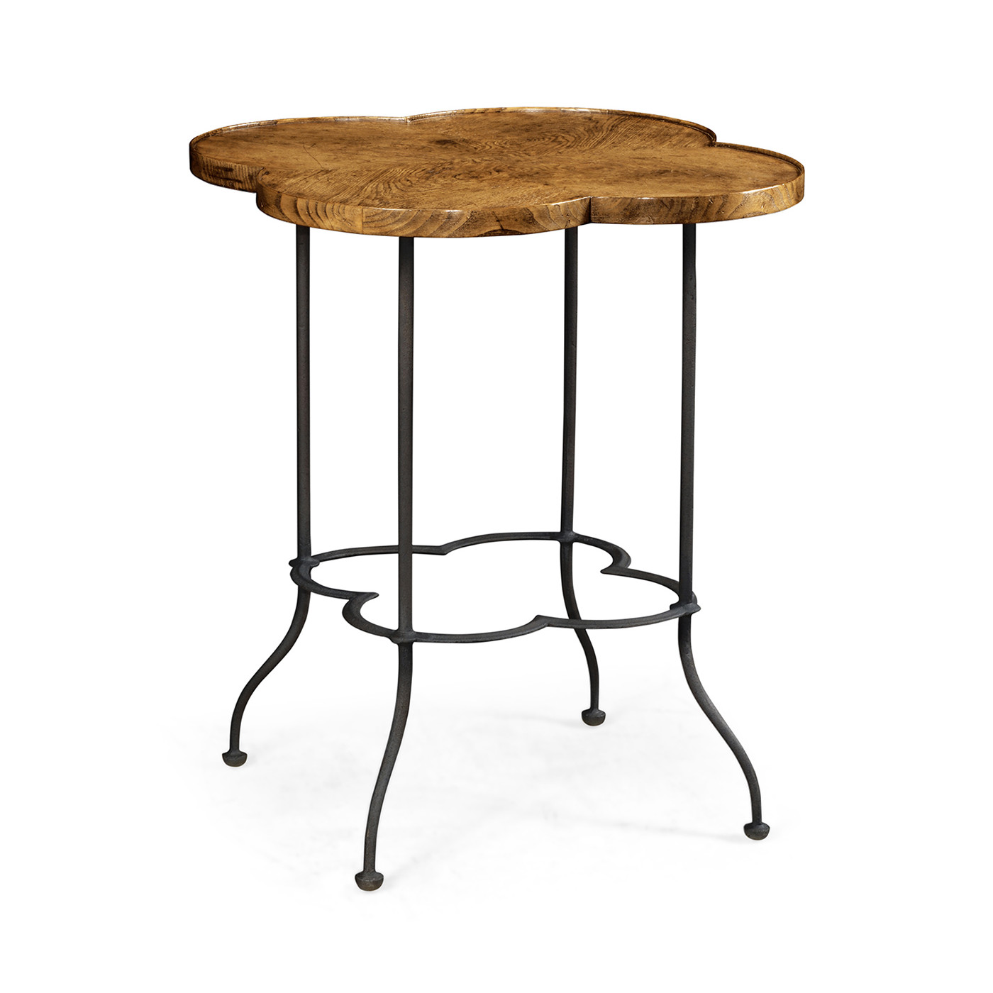 Quatrefoil Light Brown Chestnut Lamp Table