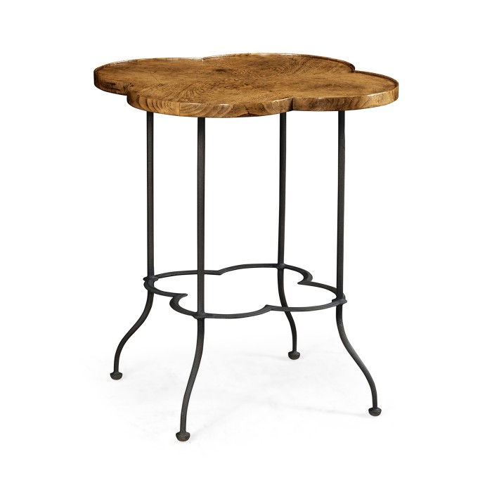 Quatrefoil Light Brown Chestnut Lamp Table