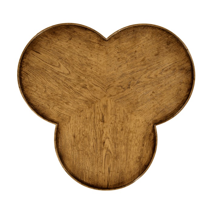 Trefoil Light Brown Chestnut Side Table
