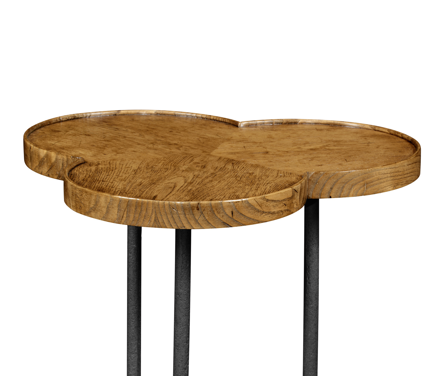 Trefoil Light Brown Chestnut Side Table