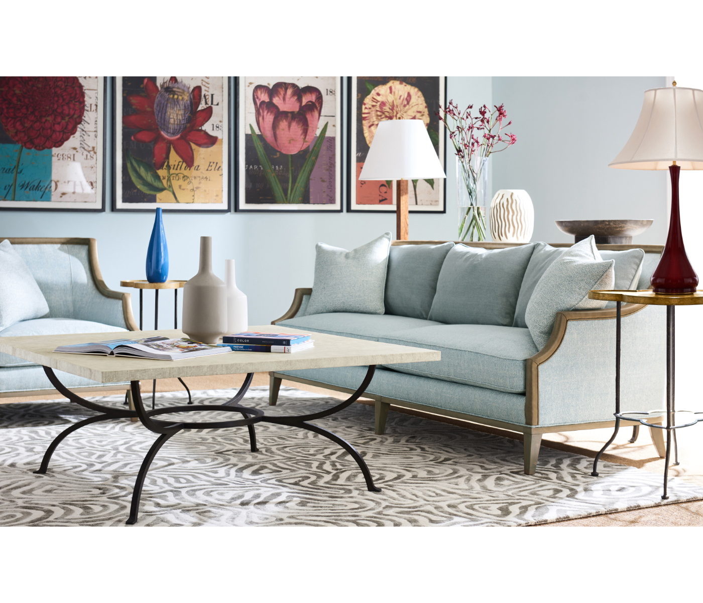 Trefoil Light Brown Chestnut Side Table