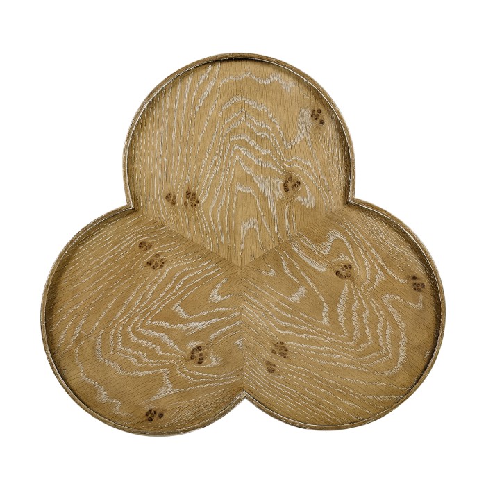 Trefoil Limed Chestnut Side Table