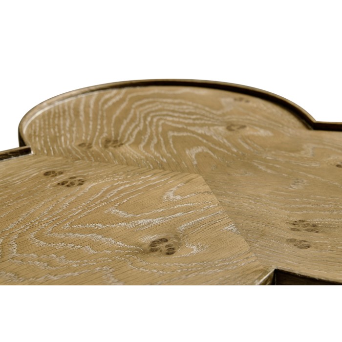 Trefoil Limed Chestnut Side Table