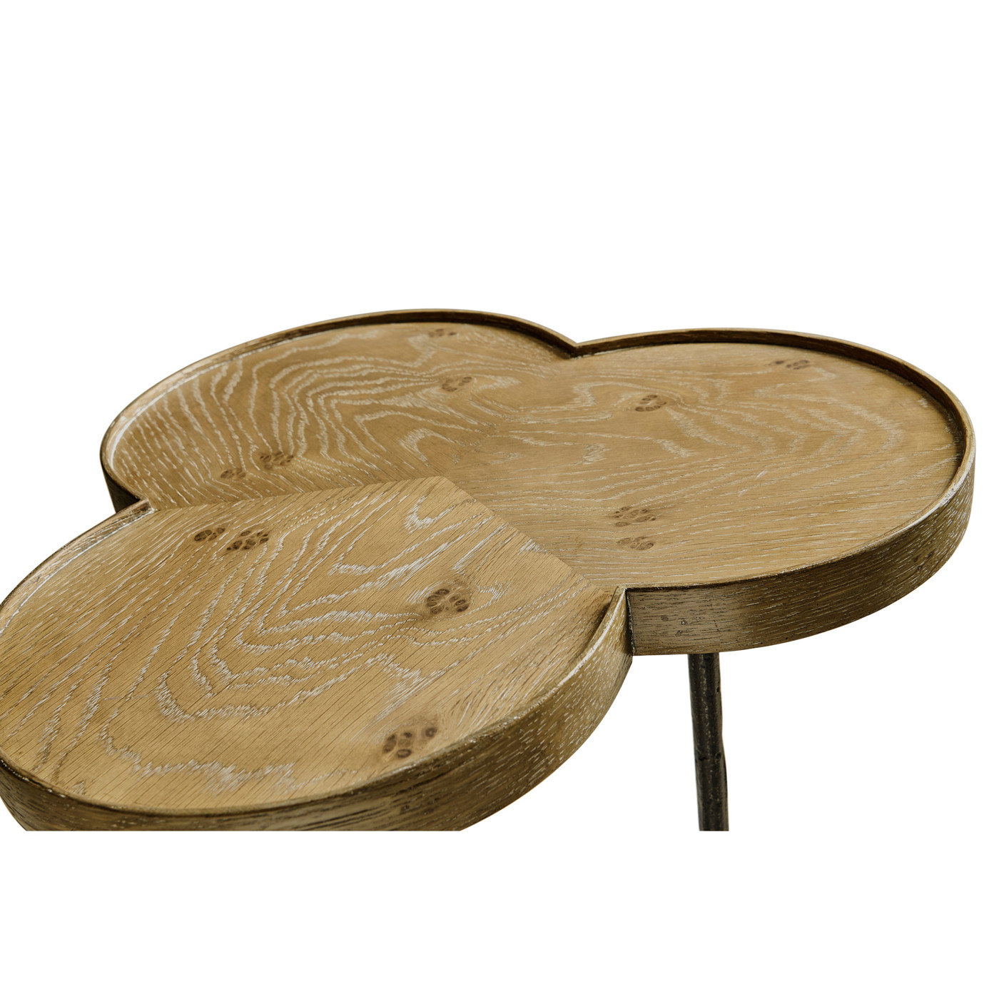 Trefoil Limed Chestnut Side Table