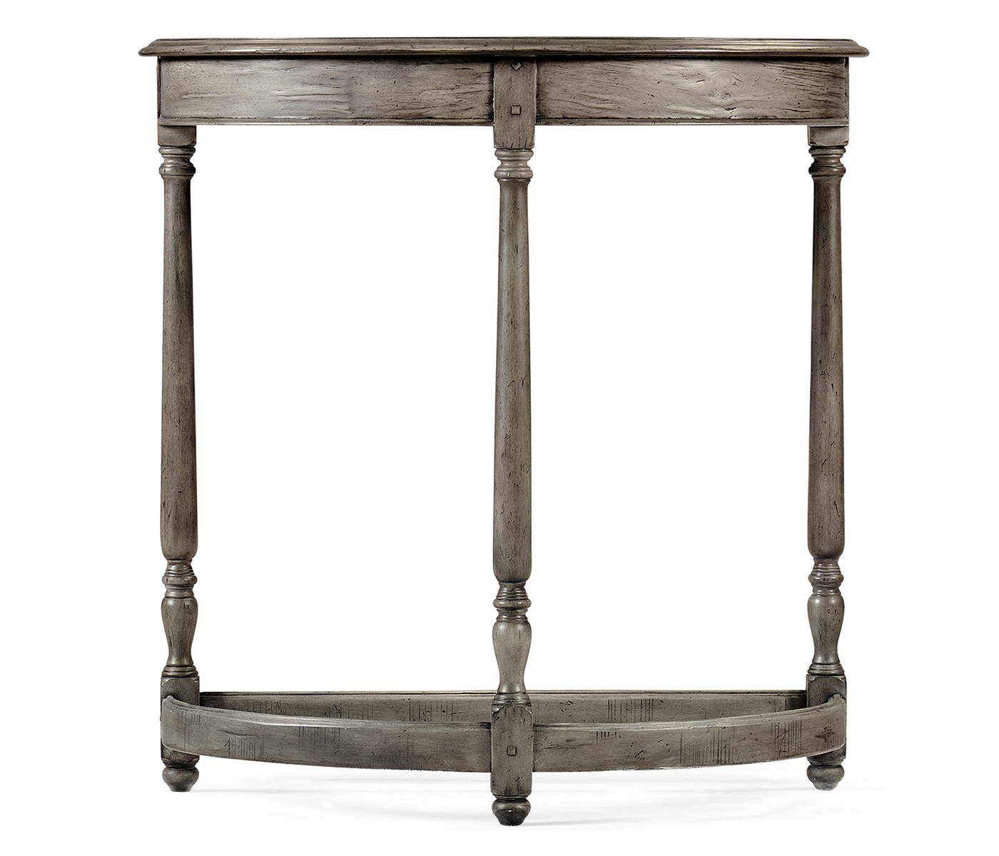 Antique Dark Grey Demilune Console Table