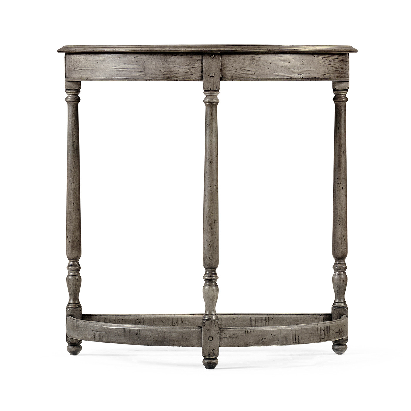 Antique Dark Grey Demilune Console Table
