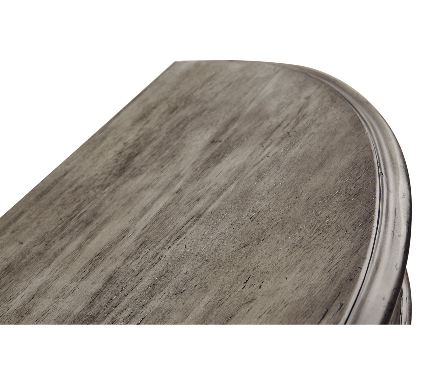 Antique Dark Grey Demilune Console Table