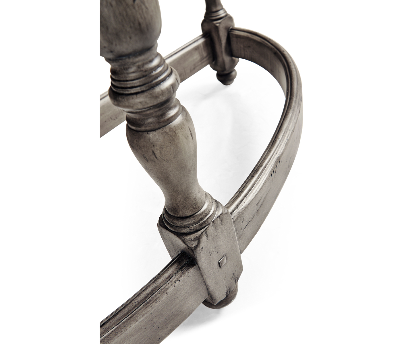 Antique Dark Grey Demilune Console Table