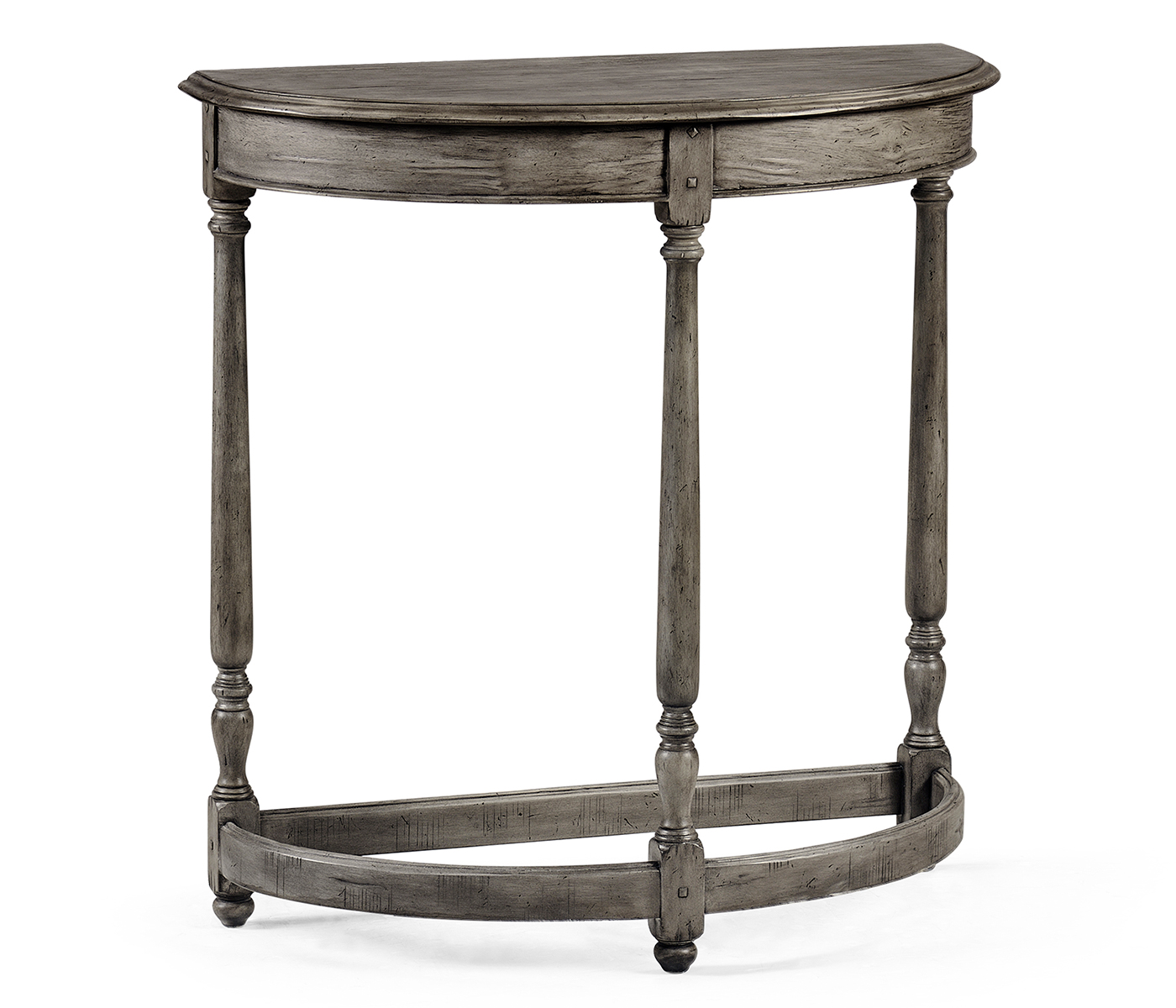 Antique Dark Grey Demilune Console Table