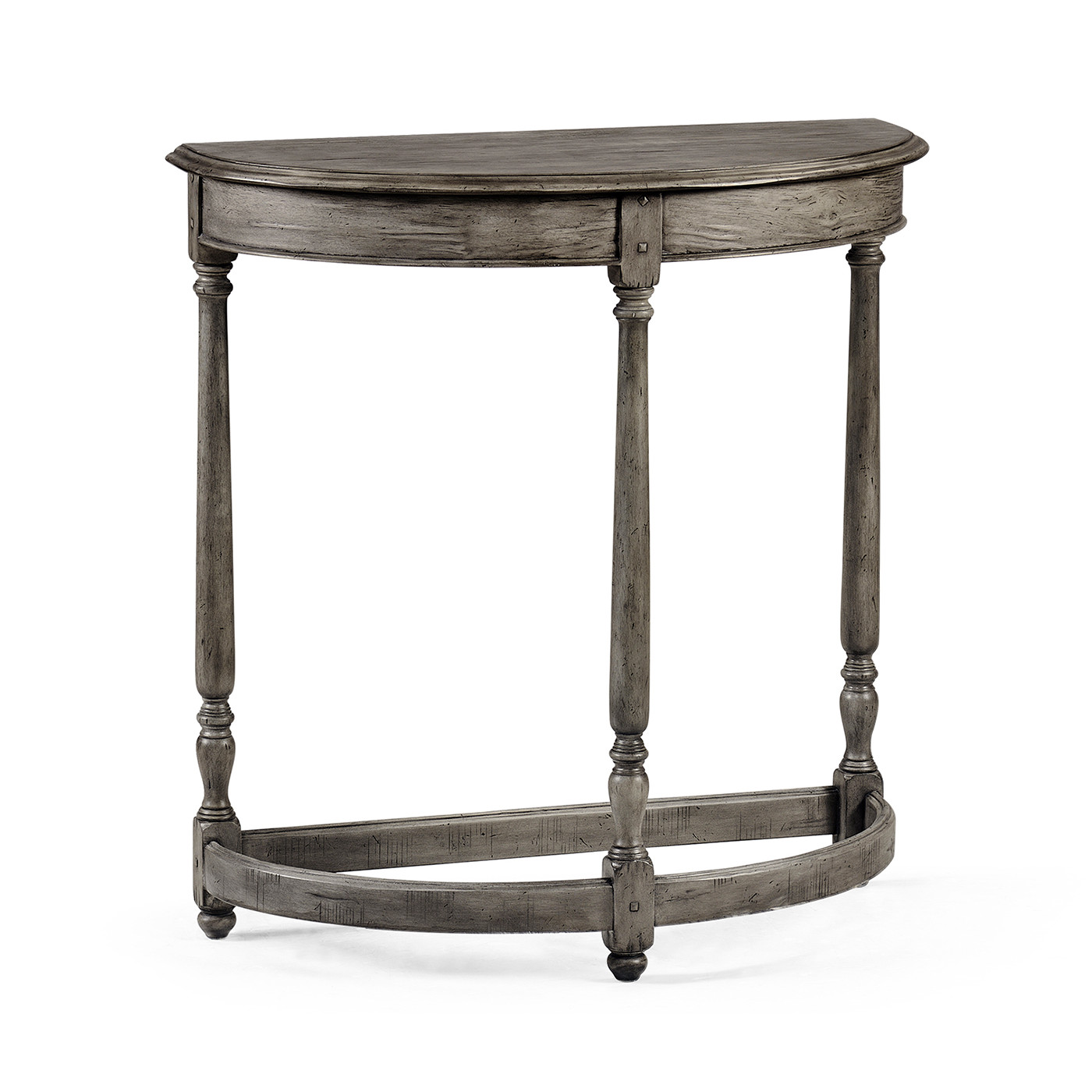 Antique Dark Grey Demilune Console Table