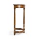 Country Walnut Demilune Console Table