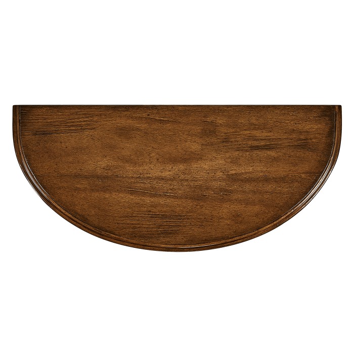 Country Walnut Demilune Console Table