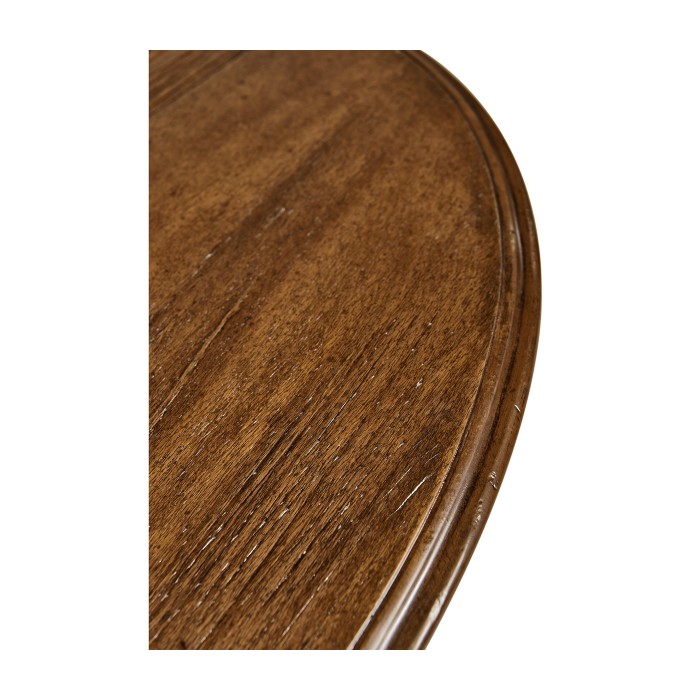 Country Walnut Demilune Console Table