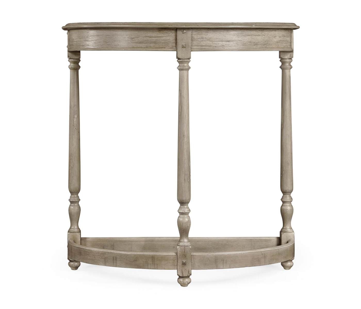 Rustic Grey Demilune Console Table
