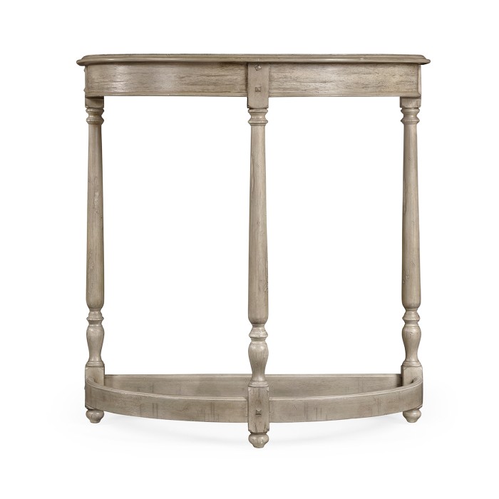 Rustic Grey Demilune Console Table