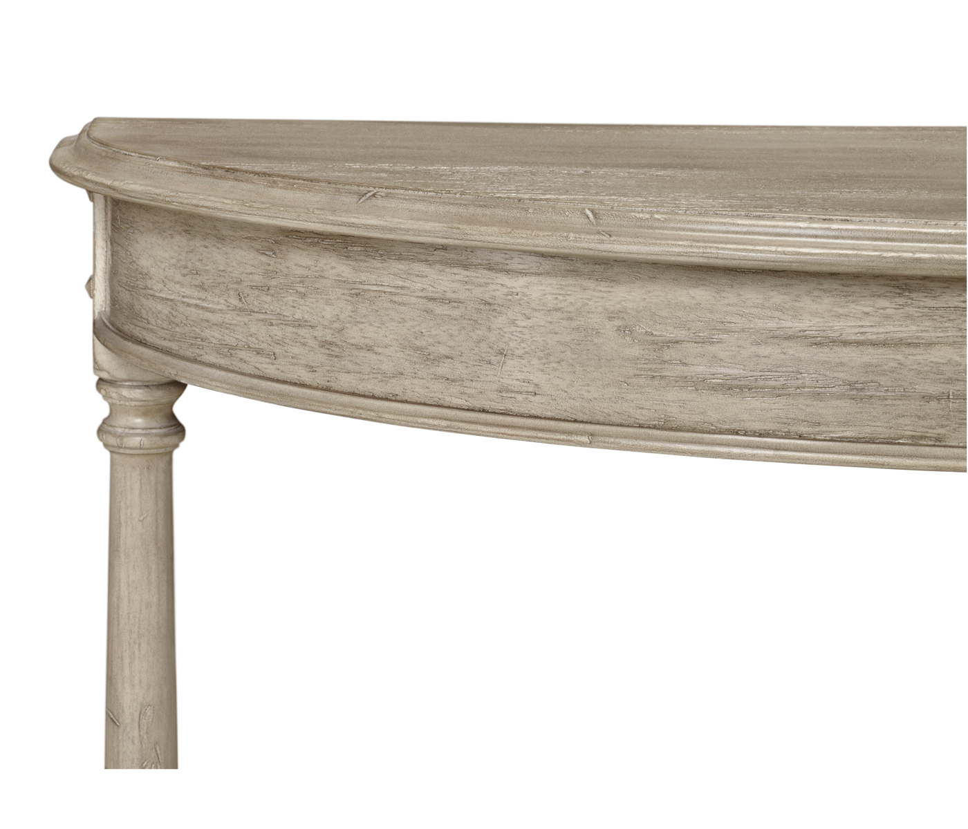 Rustic Grey Demilune Console Table