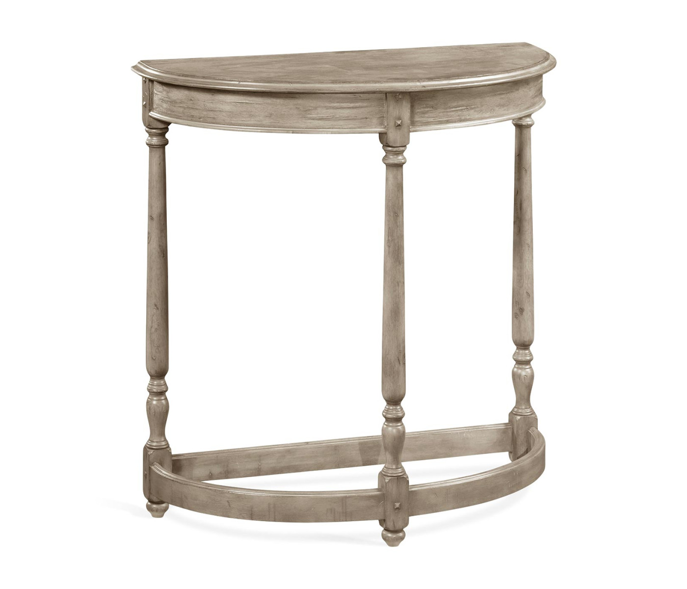 Rustic Grey Demilune Console Table