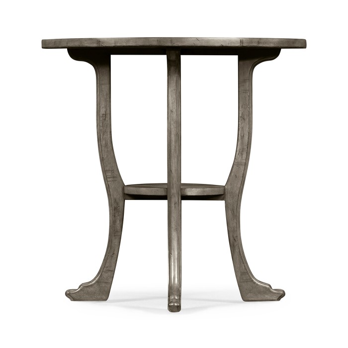 Antique Dark Grey Round Lamp Table