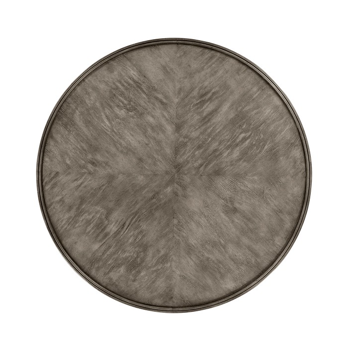 Antique Dark Grey Round Lamp Table