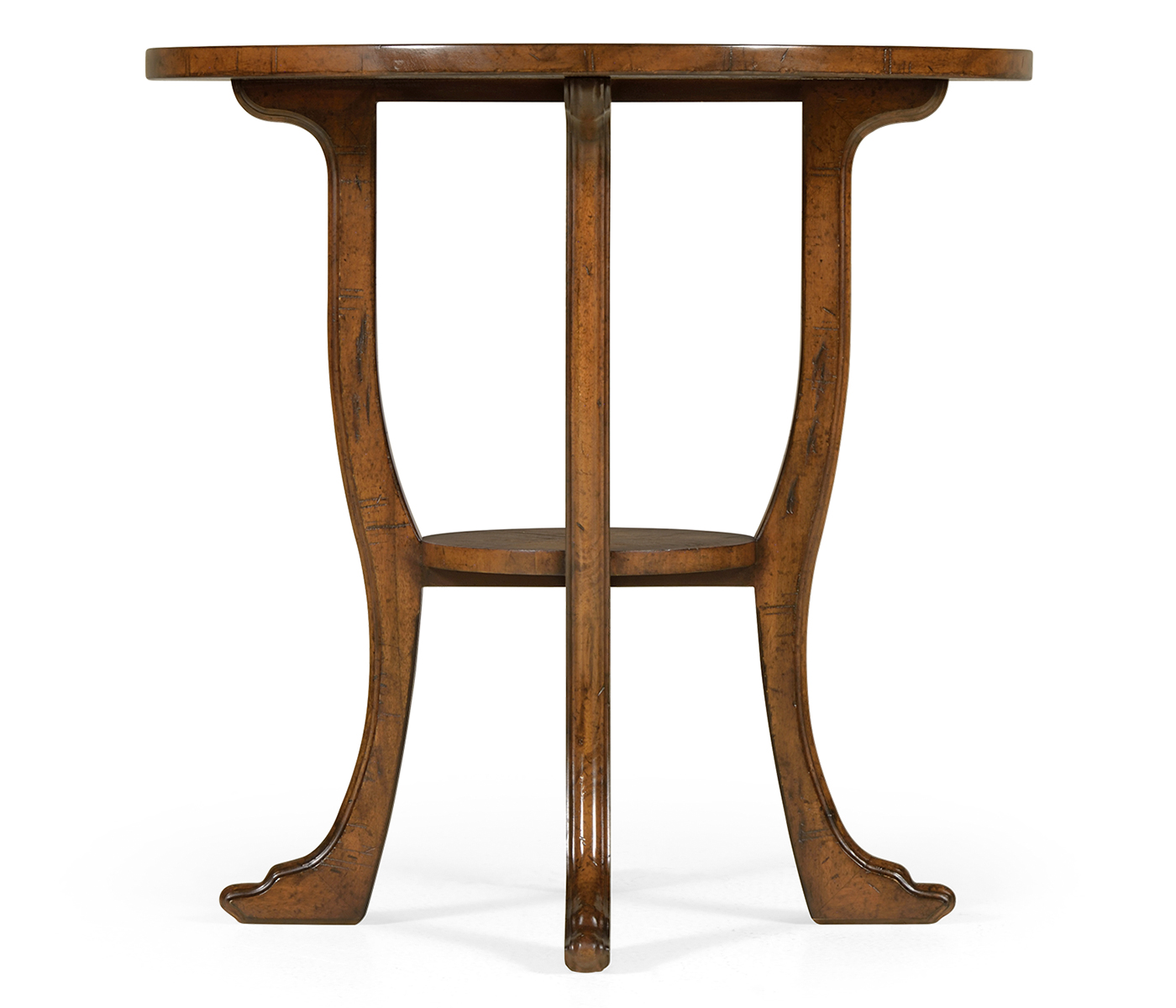 Country Walnut Round Lamp Table