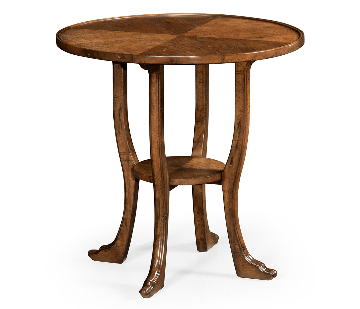 Country Walnut Round Lamp Table