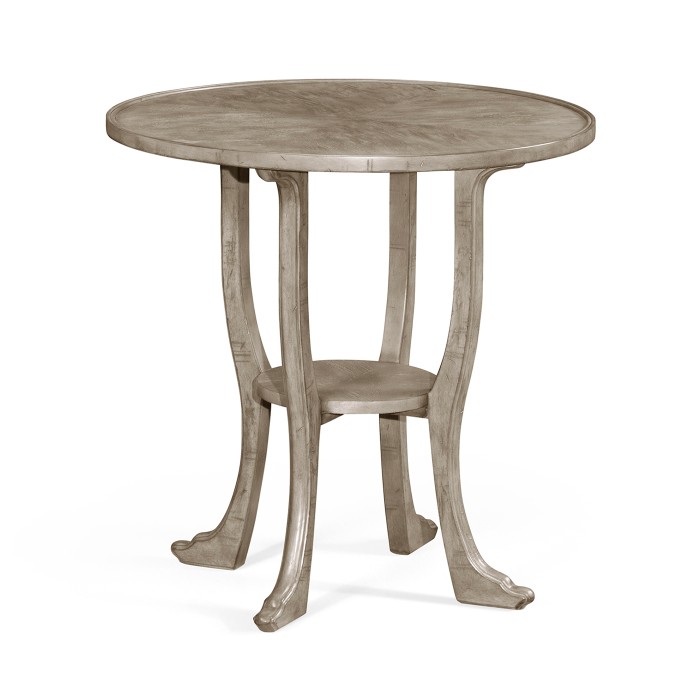 Rustic Grey Round Lamp Table