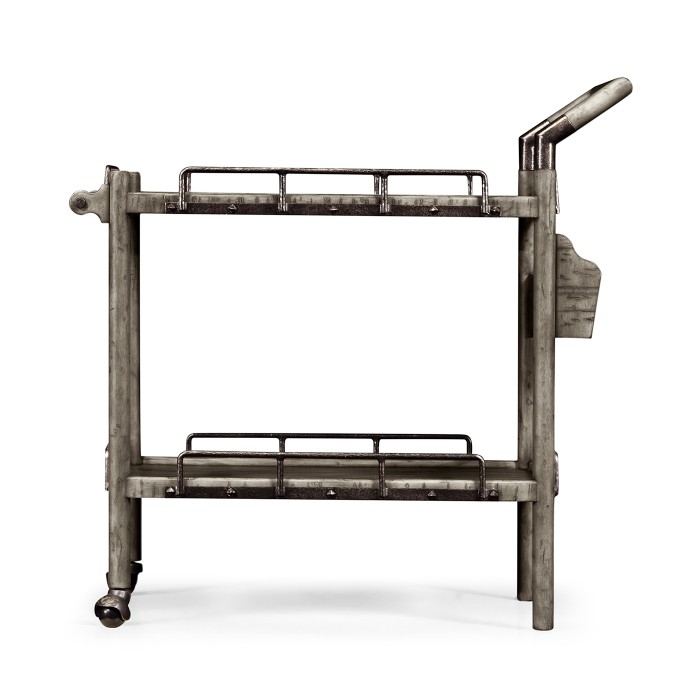 Antique Dark Grey Bar Cart