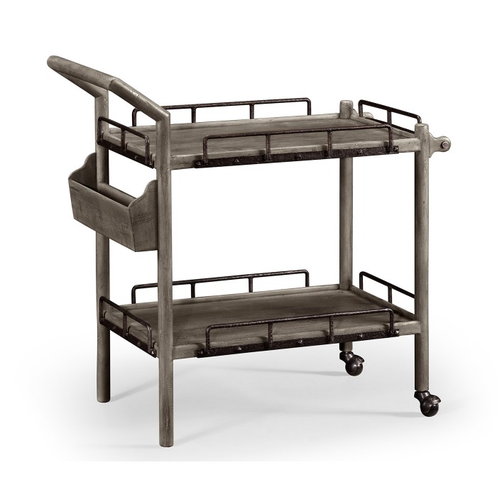 Antique Dark Grey Bar Cart