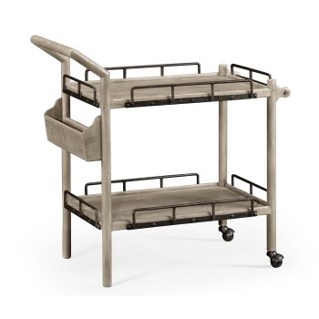 Rustic Grey Bar Cart