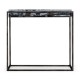 Rectangular Iron End Table with a Black Marble Top