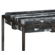 Rectangular Iron End Table with a Black Marble Top