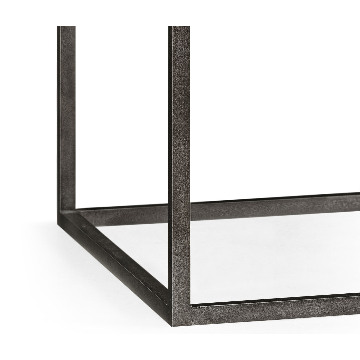 Rectangular Iron End Table with a Black Marble Top