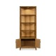 Narrow Light Brown Chestnut & Rattan Four-Tier Étagère